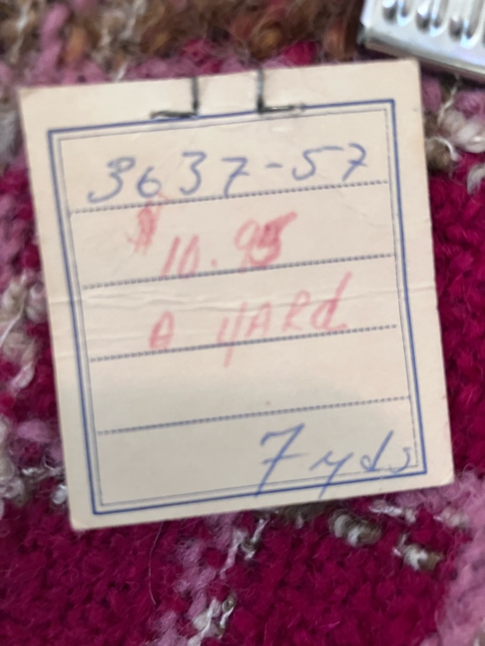 VTG Upholstry Weight Red Plaid Boucle Woven Fabric Piece Remnant 58inx 40.74in - Picture 2 of 4